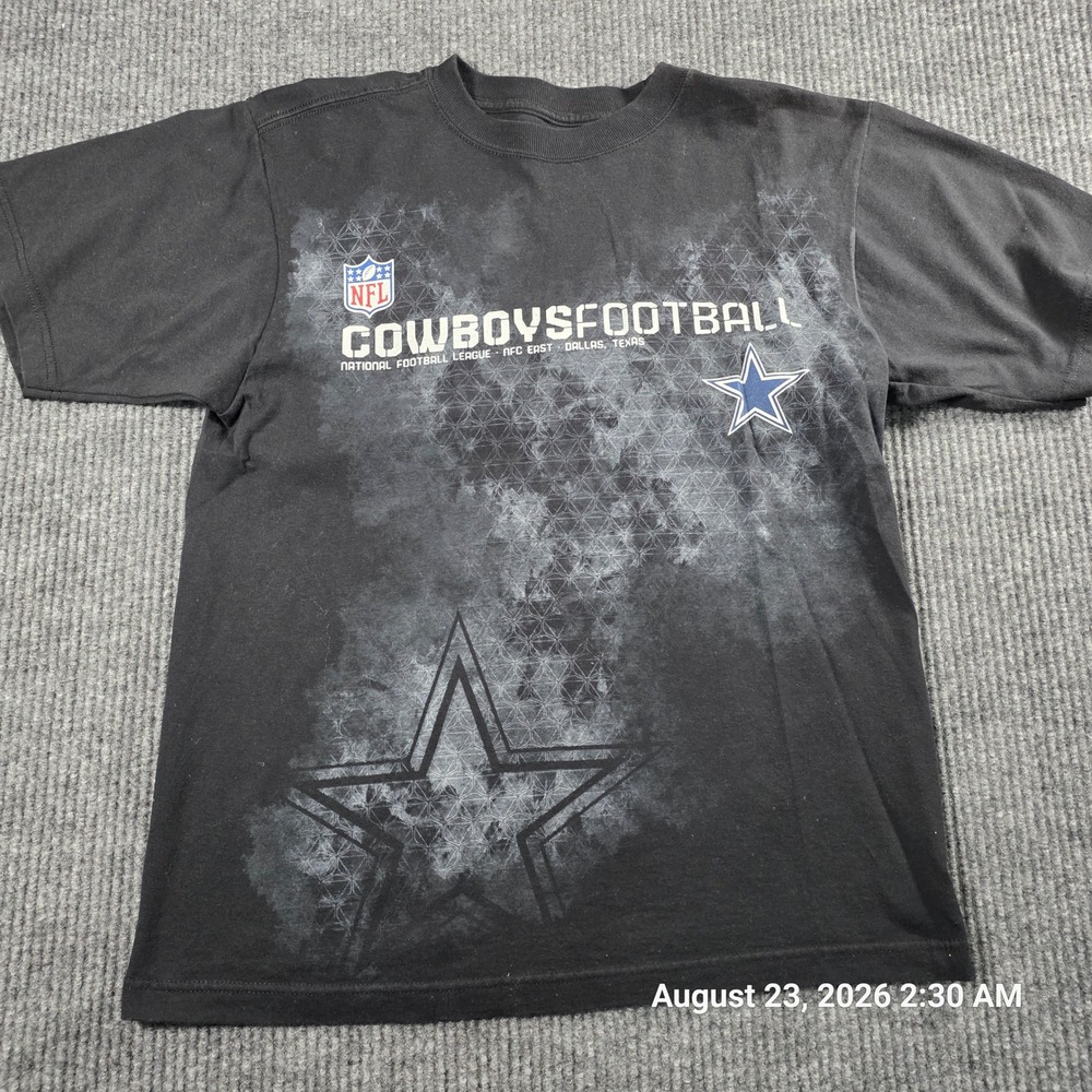 Reebok Dallas Cowboys NFL Football Graphic T-Shirt Black Boys Size Small S